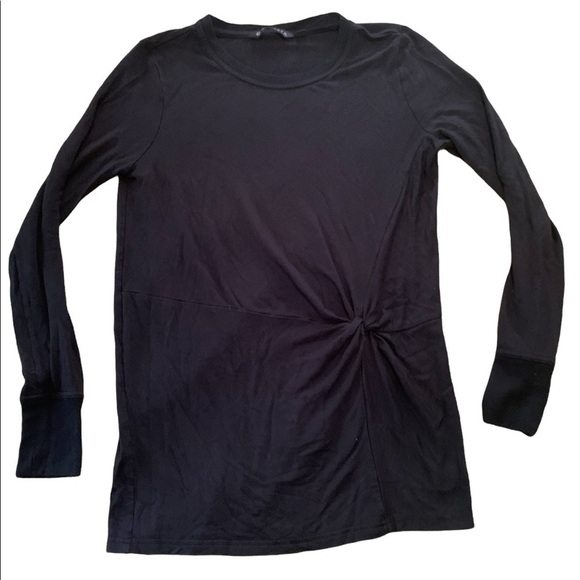 Athleta Sz XS Sweatshirt Nirvana Twist Front Top Black Soft 353871 Women's - Picture 4 of 6